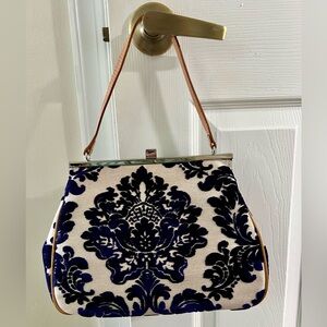 Glinda Giles Handbag - Sapphire Blue Chenille Mosaic - NEW W/OUT TAGS